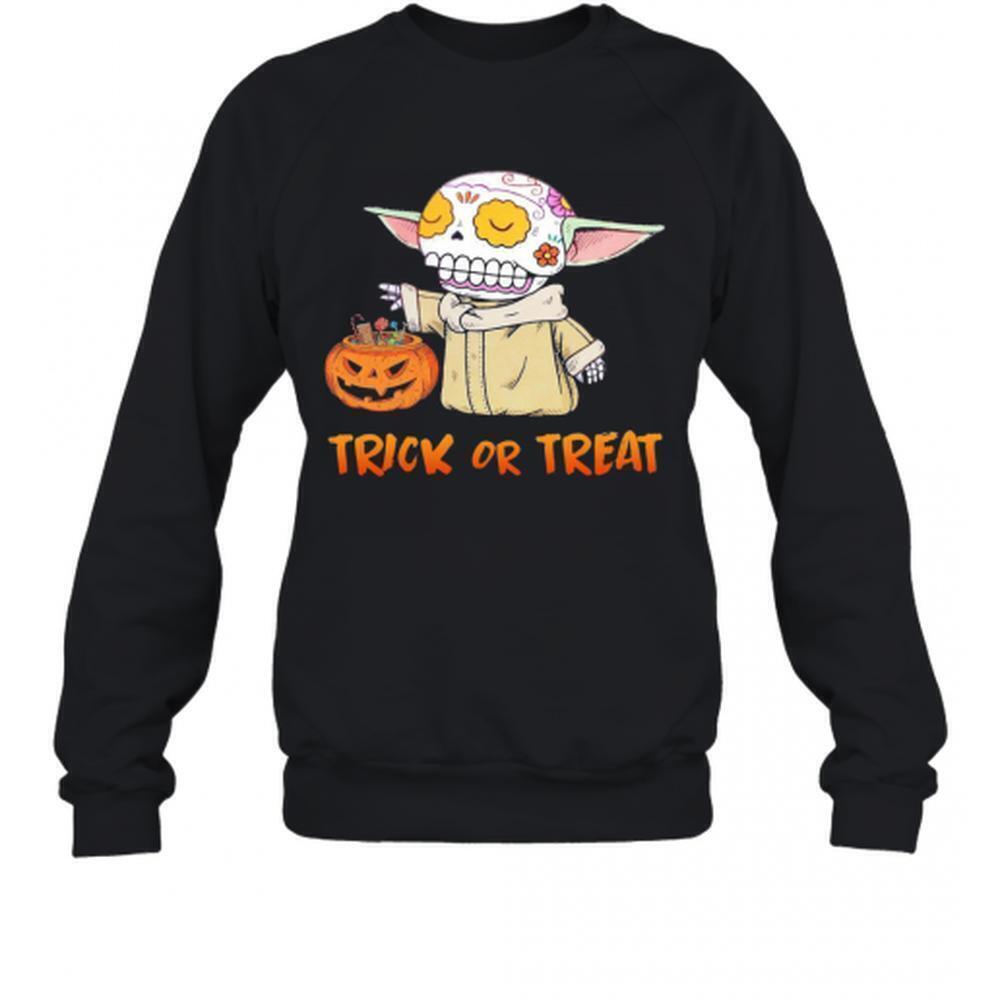 Baby Yoda Pumpkin Trick Or Treat Halloween Sweatshirt
